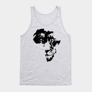 African Lion Face | Safari Culture | Africa Map Tank Top